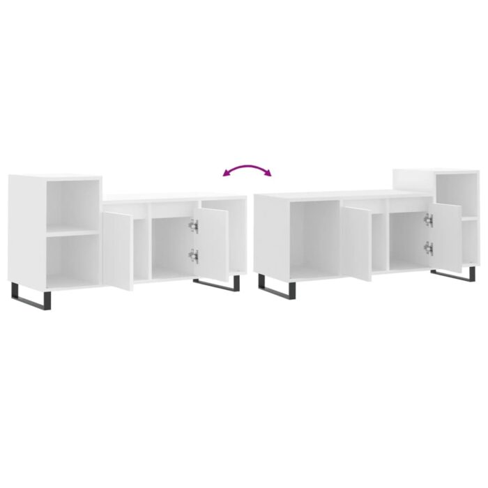 Meuble TV Blanc 100x35x55 cm Bois d'ingénierie – Image 7