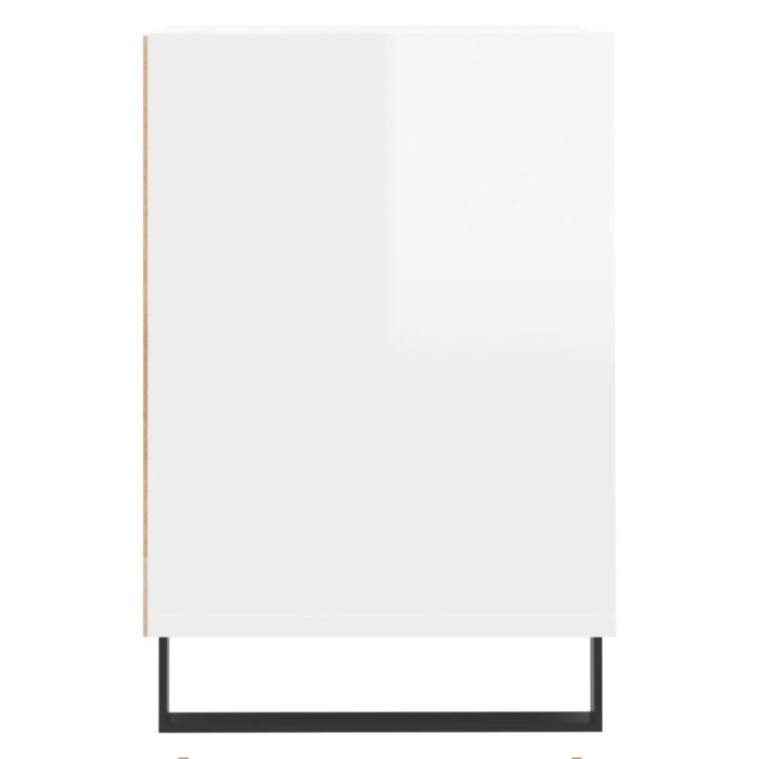 Meuble TV Blanc brillant 100x35x55 cm Bois d'ingénierie – Image 5