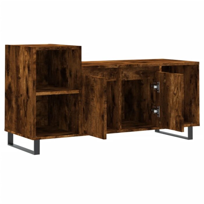 Meuble TV Chêne fumé 100x35x55 cm Bois d'ingénierie – Image 4