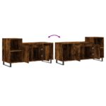 Meuble TV Chêne fumé 100x35x55 cm Bois d'ingénierie – Image 7