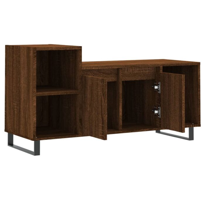 Meuble TV Chêne marron 100x35x55 cm Bois d'ingénierie – Image 4