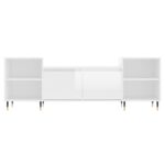 Meuble TV Blanc brillant 160x35x55 cm Bois d'ingénierie – Image 3