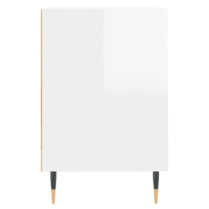 Meuble TV Blanc brillant 160x35x55 cm Bois d'ingénierie – Image 5