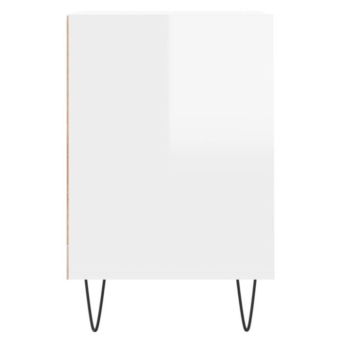 Meuble TV Blanc brillant 160x35x55 cm Bois d'ingénierie – Image 5