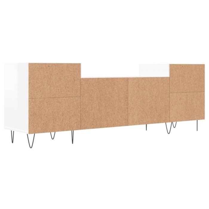 Meuble TV Blanc brillant 160x35x55 cm Bois d'ingénierie – Image 6