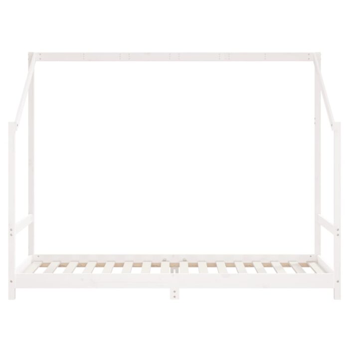 Cadre de lit pour enfants blanc 80x200 cm bois de pin massif – Image 2