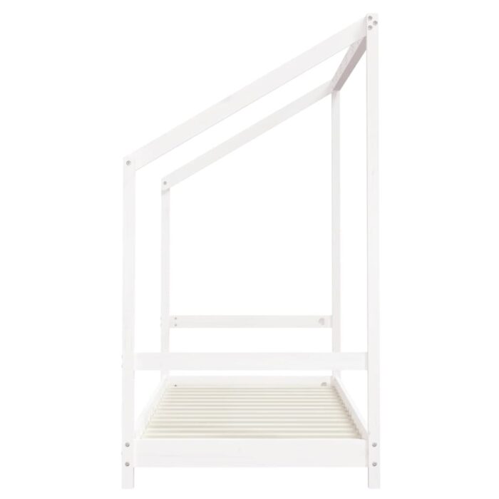 Cadre de lit pour enfants blanc 80x200 cm bois de pin massif – Image 3