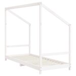 Cadre de lit pour enfants blanc 80x200 cm bois de pin massif – Image 4