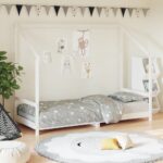 Cadre de lit pour enfants blanc 80x200 cm bois de pin massif
