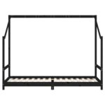 Cadre de lit pour enfants noir 80x200 cm bois de pin massif – Image 2
