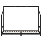 Cadre de lit pour enfants noir 90x200 cm bois de pin massif – Image 2