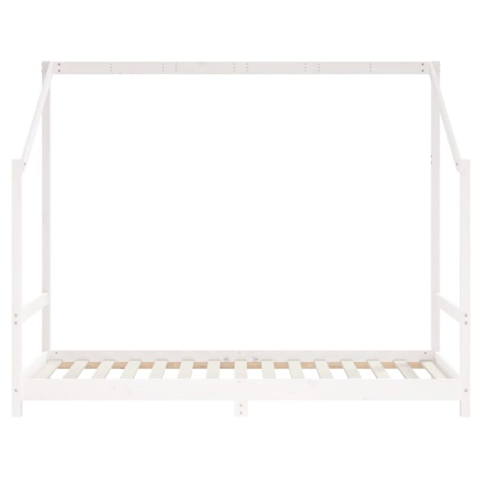 Cadre de lit pour enfants blanc 90x190 cm bois de pin massif – Image 2