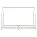 Cadre de lit pour enfants blanc 80x200 cm bois de pin massif – Image 2