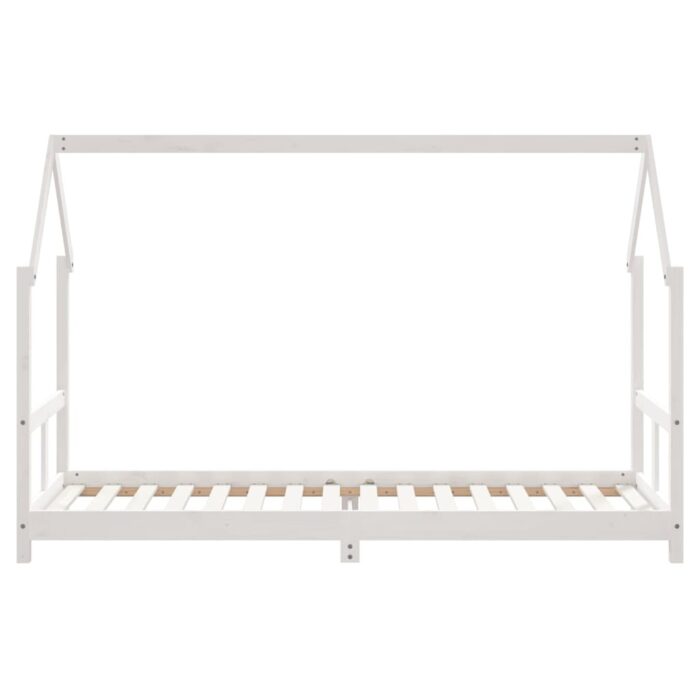 Cadre de lit pour enfants blanc 80x200 cm bois de pin massif – Image 2