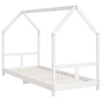 Cadre de lit pour enfants blanc 80x200 cm bois de pin massif – Image 4