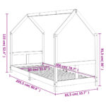 Cadre de lit pour enfants blanc 80x200 cm bois de pin massif – Image 7