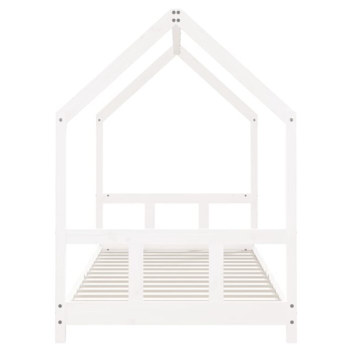 Cadre de lit pour enfants blanc 90x200 cm bois de pin massif – Image 3