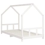 Cadre de lit pour enfants blanc 90x200 cm bois de pin massif – Image 4