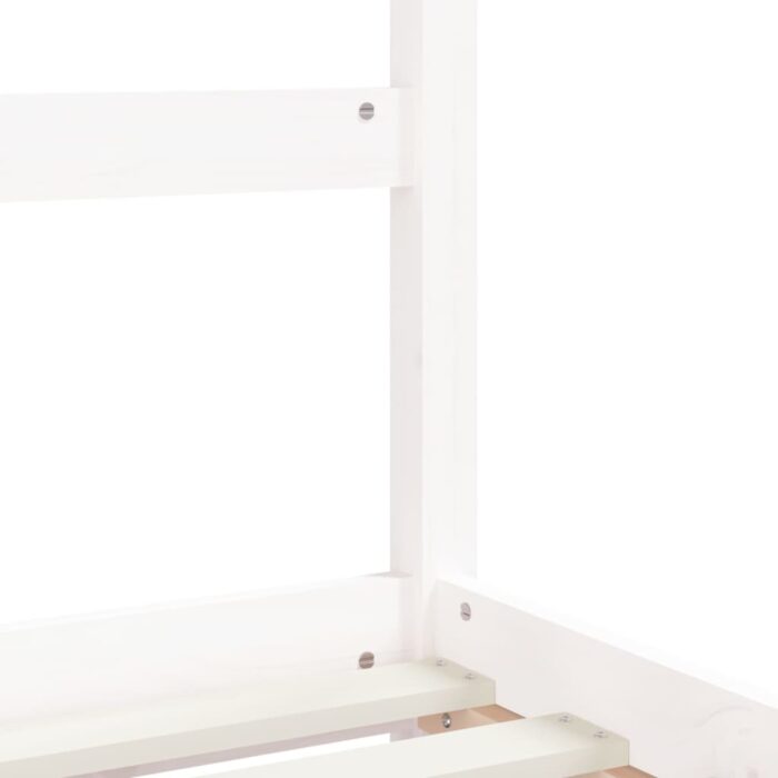 Cadre de lit pour enfants blanc 90x200 cm bois de pin massif – Image 5