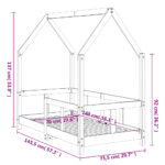 Cadre de lit pour enfant blanc 70x140 cm bois de pin massif – Image 8