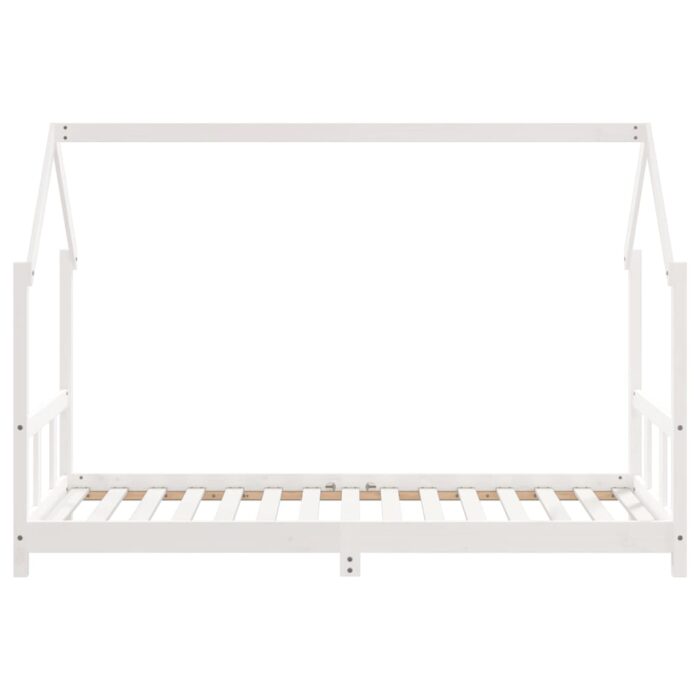 Cadre de lit pour enfants blanc 90x190 cm bois de pin massif – Image 2