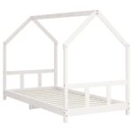Cadre de lit pour enfants blanc 90x190 cm bois de pin massif – Image 4
