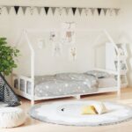 Cadre de lit pour enfants blanc 90x190 cm bois de pin massif