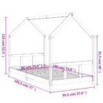Cadre de lit pour enfants noir 90x190 cm bois de pin massif – Image 7