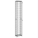 Casier à bouteilles de 57 bouteilles noir 34x18x200cm fer forgé – Image 3