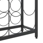 Casier à bouteilles de 45 bouteilles noir 54x18x100cm fer forgé – Image 4