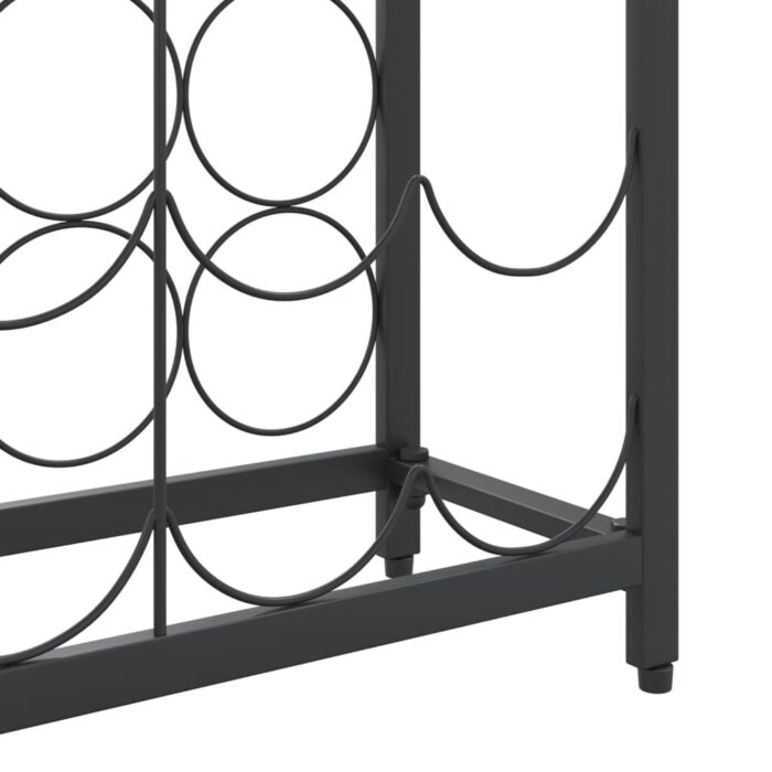 Casier à bouteilles de 45 bouteilles noir 54x18x100cm fer forgé – Image 4