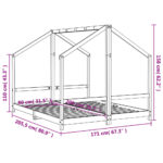 Cadre de lit d'enfant blanc 2x(80x200) cm bois de pin massif – Image 8