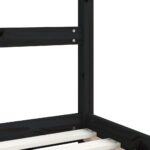 Cadre de lit pour enfants noir 2x(80x200) cm bois de pin massif – Image 6