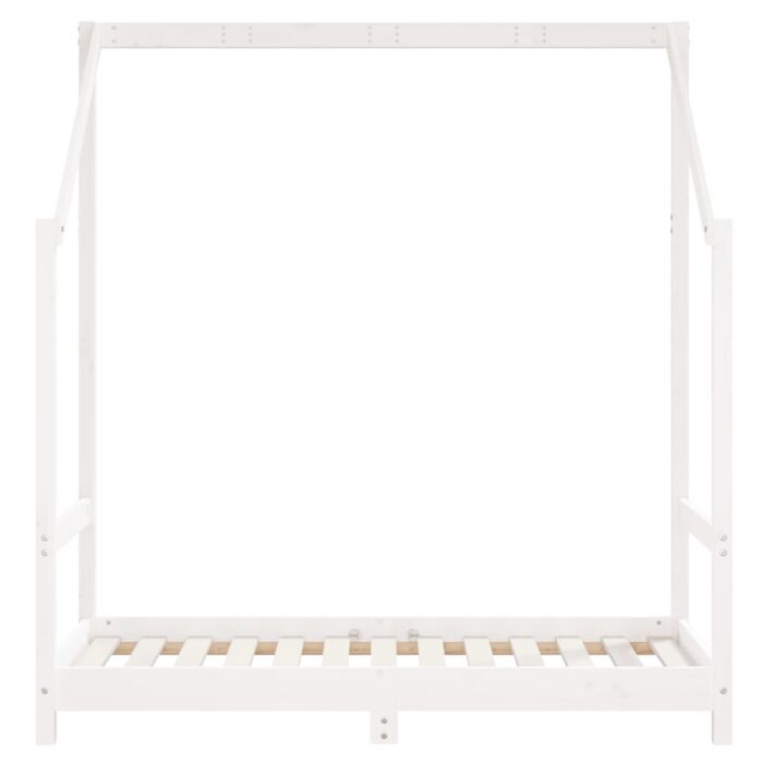 Cadre de lit pour enfant blanc 2x(70x140) cm bois de pin massif – Image 4