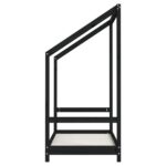 Cadre de lit pour enfant noir 2x(70x140) cm bois de pin massif – Image 3
