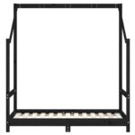 Cadre de lit pour enfant noir 2x(70x140) cm bois de pin massif – Image 4