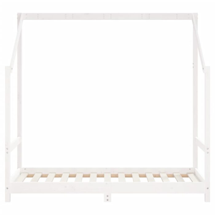 Cadre de lit pour enfant blanc 2x(80x160) cm bois de pin massif – Image 4