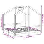Cadre de lit pour enfant blanc 2x(80x160) cm bois de pin massif – Image 8