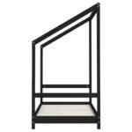Cadre de lit pour enfant noir 2x(80x160) cm bois de pin massif – Image 3