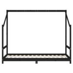 Cadre de lit pour enfants noir 2x(90x190) cm bois de pin massif – Image 4