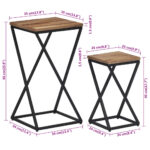 Tables d'appoint 2 pcs teck de récupération massif – Image 6