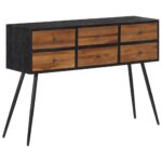 Table console avec tiroirs 116x30x76 cm teck massif récupéré – Image 11