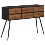 Table console avec tiroirs 116x30x76 cm teck massif récupéré – Image 12
