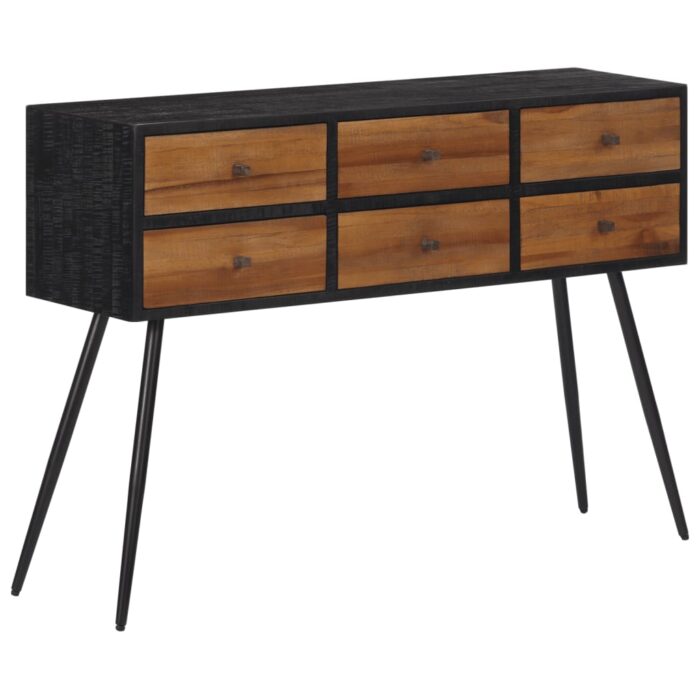Table console avec tiroirs 116x30x76 cm teck massif récupéré – Image 12