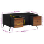 Table basse 90x50x41 cm teck de récupération massif – Image 8