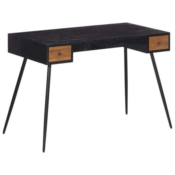Bureau 117x56,5x75 cm teck massif récupéré – Image 11
