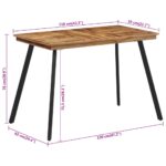 Table à manger 120x62x76 cm bois massif de teck – Image 6