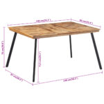 Table à manger 148x97x76 cm bois massif de teck – Image 6