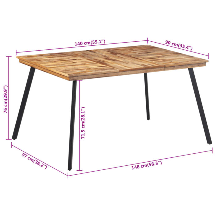 VXL8721012117488_g_en_hd_6.jpg Table à manger 148x97x76 cm bois massif de teck – Image 6