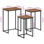 Tables basses gigognes 3 pcs bois massif de teck – Image 7
